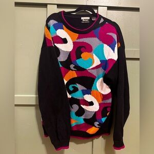 Vintage unique multicolored sweater size Large.